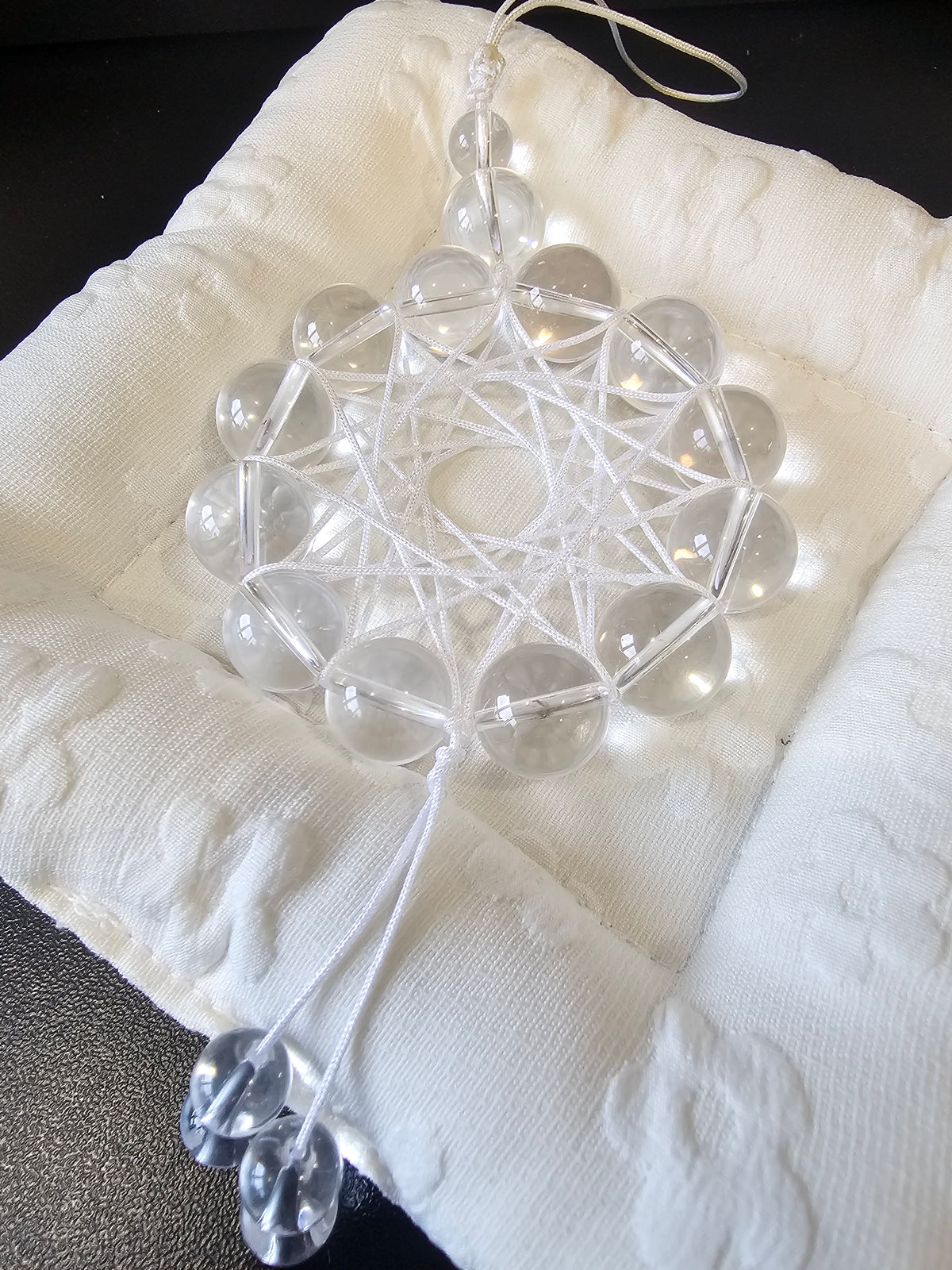 Natural Clear Quartz Crystal (Grade A) Dreamcatcher Hanging Ornament