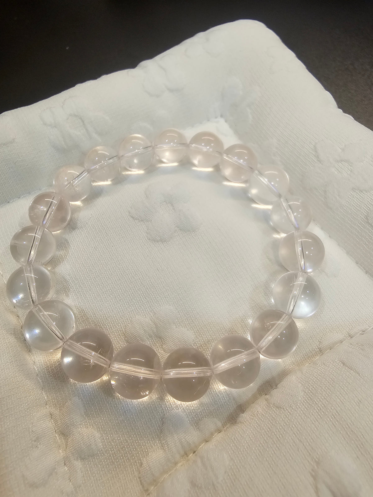 Natural Mozambique Rose Quartz Bracelet | Pink Crystal | Heart Chakra Stone.